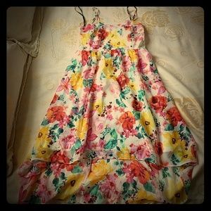 High low floral print dress